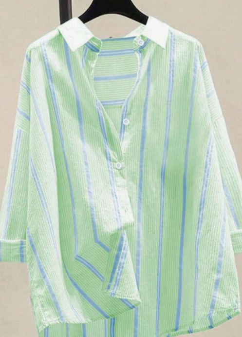 Women's Striped Casual Commuter Elegant Striped Button Shirt, Long Sleeve, Spring/Summer